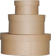 Vaessen Creative Papier maché - doos rond - set van 3