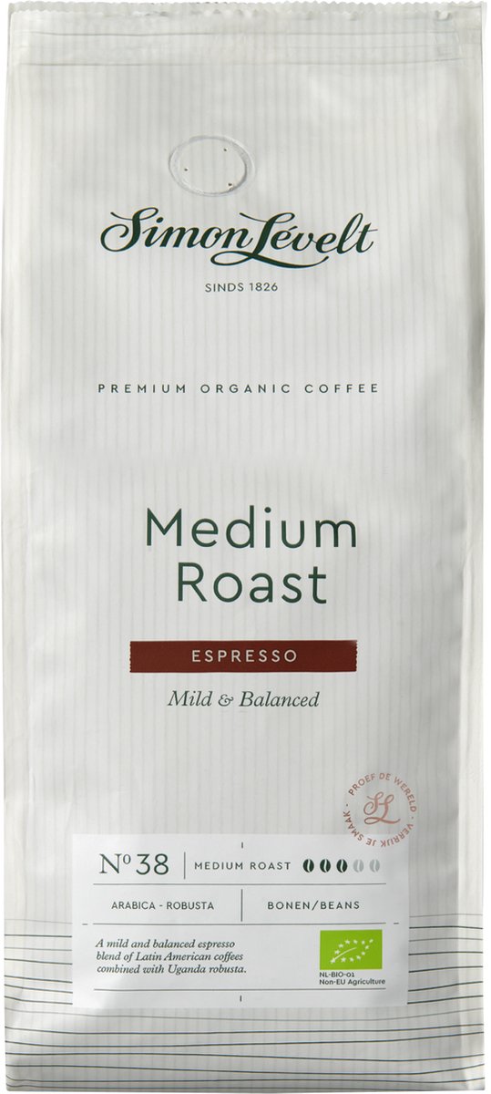 Simon Levelt Koffie Espresso Medium Roast 500 gram