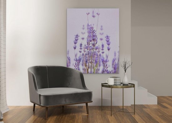 Artaza Toile Peinture Violet Lavande Fleurs - 80x100 - Groot - Photo sur Toile - Impression sur Toile