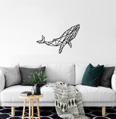 Geometrische walvis Wanddecoratie Zwart MDF 1060x625mm
