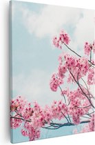 Artaza Peinture sur Toile Arbre Fleur Rose - Fleurs - 80x100 - Groot - Photo sur Toile - Impression sur Toile