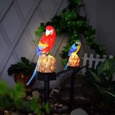 buiten lamp - fakkel - werkt op zonne-energie - thema: Papagaai
