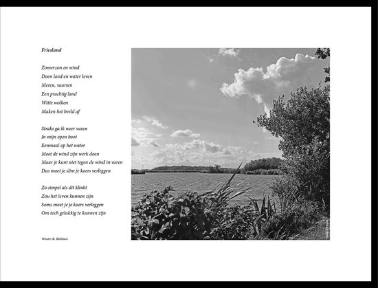 Acacia – Friesland – maçonniek gedicht in fotolijst zwart aluminium 30 x 40 cm