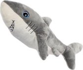 knuffel zeedier haai junior 44 cm pluche grijs