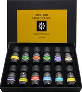 LotaHome - Aroma Olie voor Aroma Diffuser - Etherische Olie - 12 stuks - 12 Geuren - 10ml - Essentiële Olie - 100% Puur - Biologisch - Luxe Cadeauverpakking - Cadeau Set