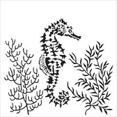 The Crafter's Workshop Stencil - 30.5x30.5cm - Seahorse