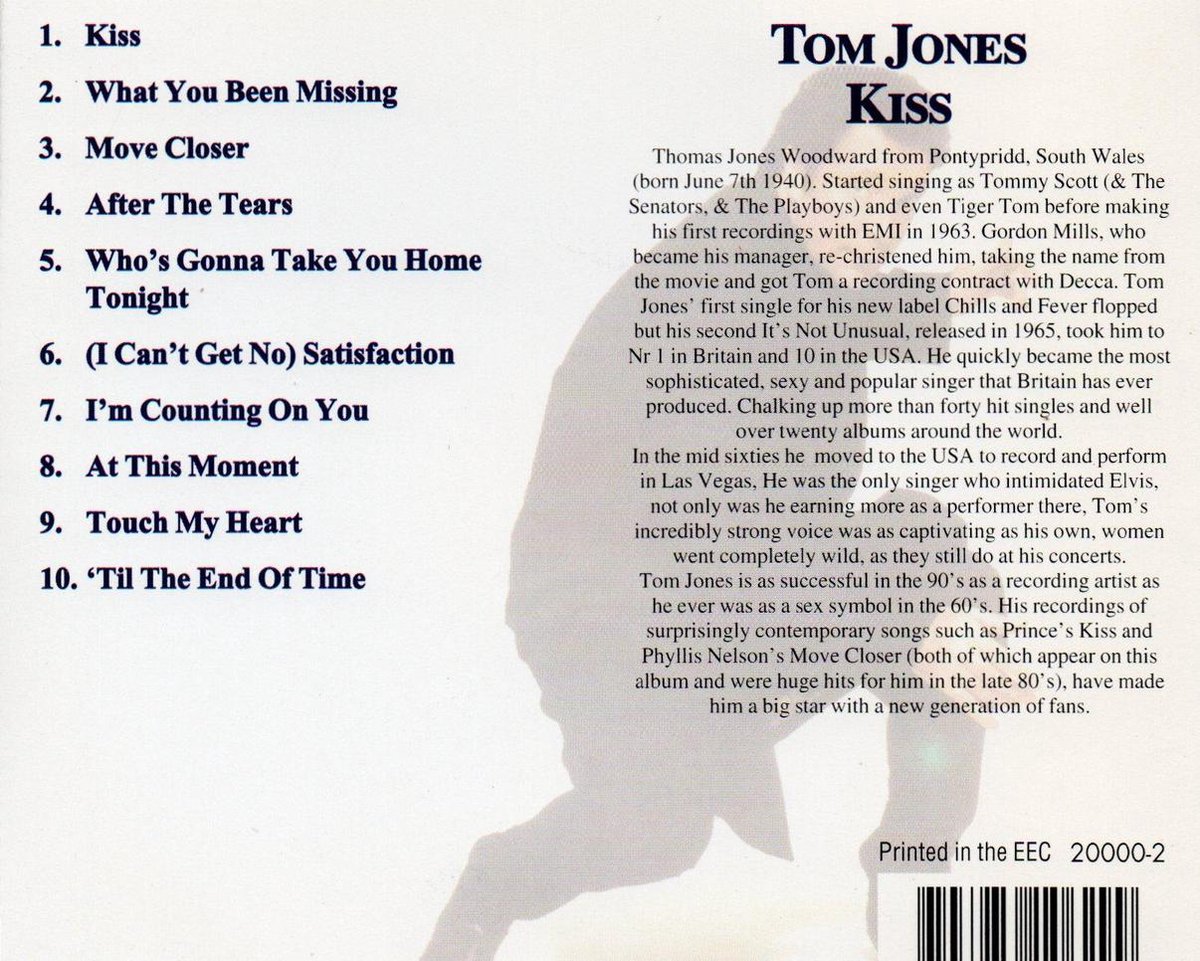 Tom Jones - Kiss, Tom Jones | CD (album) | Muziek | bol