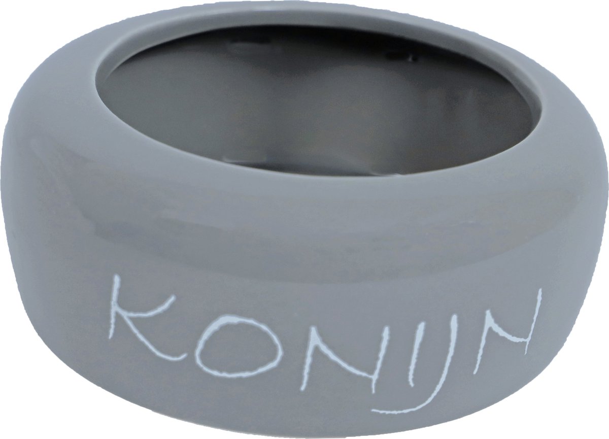 Boon eetbak steen anti-mors konijn lichtgrijs, 13 cm.