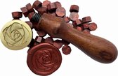 Tampon pour la fabrication de sceaux de cire et de cachets de cire - Rose - Incl. 20 timbres de cire rouge - Artisanat - Kit Artisanat - Mariage - cachet de Cire - Cire timbre - Joints de Cire
