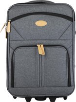 Leonardo stoffen handbagage koffer - 53 cm - Jules - Donkergrijs