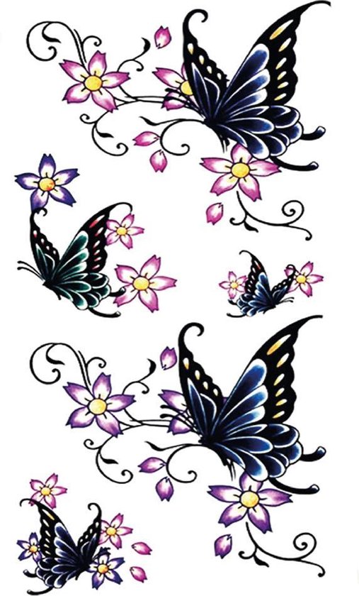 Dag Verlichten Typisch TG013 Butterfly Tattoo/Tijdelijke Tattoo/Plak Tattoo/Vlinder Tattoo/Festival...  | bol.com