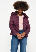 LOLALIZA Korte jas met capuchon - Bordeaux - Maat 34