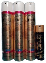 L'Oréal Paris Elnett - Haarlak voor gekleurd haar - Voordeelset 3 x 300 ml + Handtasmodel van 75ml Gratis