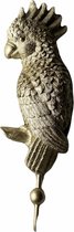 Luxe kaketoe papegaai wandhaak - goud - dier - kapstok - 16 x 7 cm