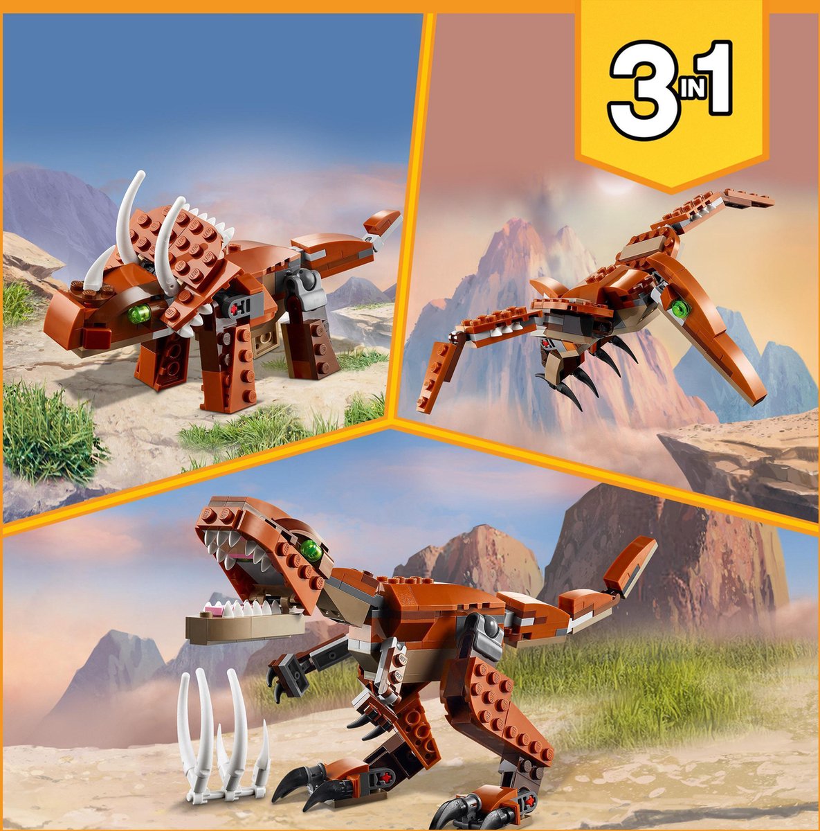 LEGO Creator 3 in 1 Mighty Dinosaurs 77940 Bol lego-set-77941-1-mighty-dinosaurs-blue-version-2021-creator