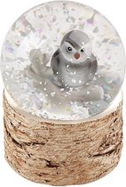 Moses Sneeuwbol Uil 6,5 X 6 Cm Glas/hout Grijs