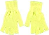 Vingerloze handschoenen fluor geel