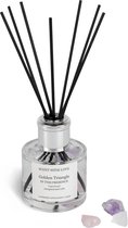 Scent With Love - Geurstokjes met kristal - Geurverspreider - Diffuser Golden Triangle - Zilver