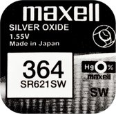MAXELL 364 / SR621SW zilveroxide knoopcel horlogebatterij 1 (een) stuks