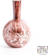 Design vaas Globe medium - Fidrio MAUVE - glas, mondgeblazen bloemenvaas - hoogte 26 cm