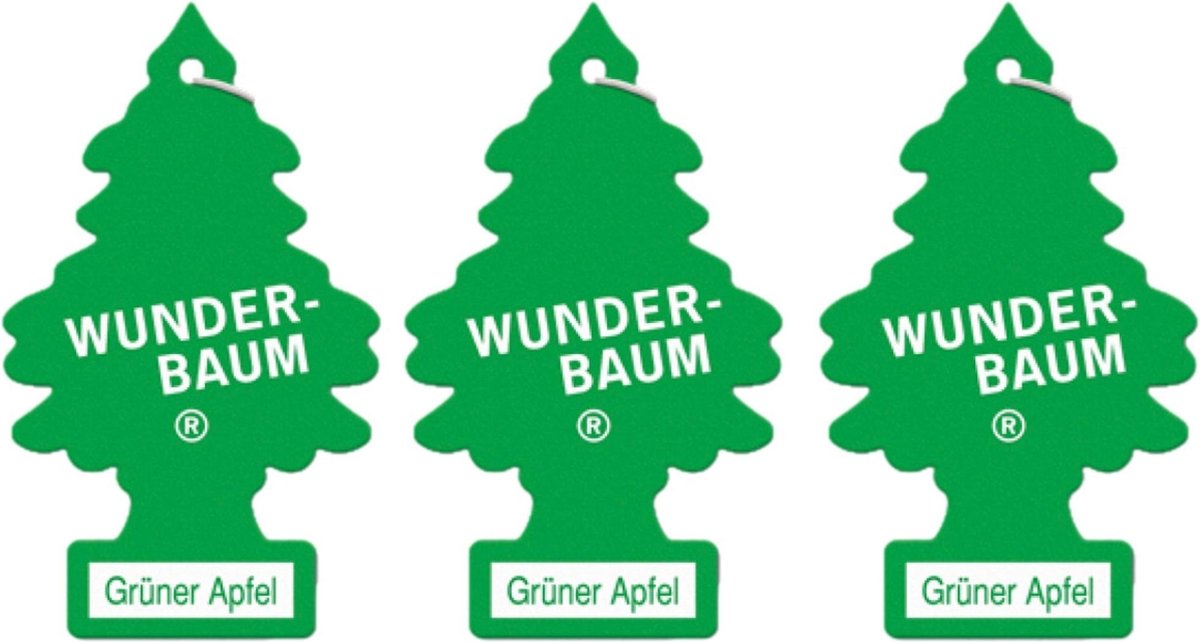Wunderbaum Luchtverfrisser - Auto - Wonderboom - Appel - 3 Stuks