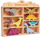 dierenset Dinosaurus 28 x 38 cm hout 9-delig