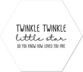 Muurhexagon twinkle twinkel wit Forex / 18 x 15 cm