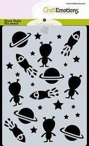Sjabloon - Hobbysjabloon - Space in space - 10,5x15cm - A6 - CraftEmotions - Carla Creaties