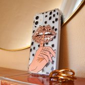 Casies Apple iPhone SE 2020/ 8/ 7 Leopard Lips case - Panterprint hoesje - Soft case TPU - transparant