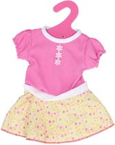 Poppenjurk  voor 40-45 cm poppen - roze en geel
