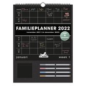 Hobbit - Familieplanner Markers - Zwart - 2022 - Voor 6 personen - Spiraalgebonden - Week per pagina - A3 (42x32cm) - Groot