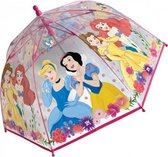 kinderparaplu Princess meisjes 45 cm transparant/roze