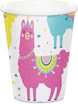 feestbekers Llama party 266 ml karton 8 stuks