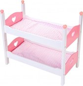 poppen stapelbed 50,5 x 27,5 x 43 cm hout wit/roze