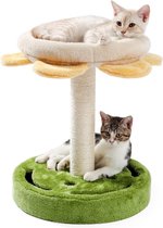 Bloem Krabpaal voor Katten/Kittens - Inclusief Kattenspeelgoed/Kattenspeeltje - met Balletjes - Krabpalen - Meubelbeschermers  - 48CM