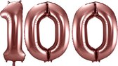 Folieballon Cijfer 100 Brons - 86 cm