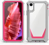 Stellar Space PC + TPU 360 graden all-inclusive schokbestendig hoesje voor iPhone XR (grijs + rozerood)
