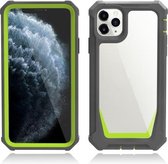 Stellar Space PC + TPU 360 graden all-inclusive schokbestendig hoesje voor iPhone 11 Pro Max (donkergrijs + geelgroen)