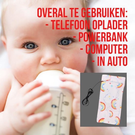 Allernieuwste 2 STUKS USB Baby Fles Warmer model Zon en Wolken - Heater - Reisaccessoire - Draagbaar - Klittenband - Kleur van Allernieuwste — afbeelding 2