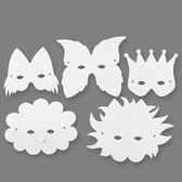 fantasiemaskers wit 15-20 cm 5 stuks