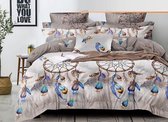 Dekbedovertrek Beige met indiaanse stijl 140x200 2 delig
