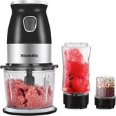 Loft Home® Blender | Mixer | 3-in-1 Mixer | Hakmolen | Vleesmolen | Keukenmachine | Smoothie maker | Grinder | 500W | Zwart