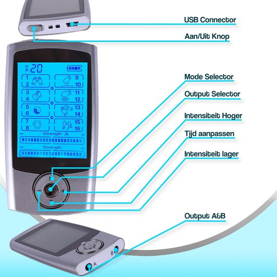 Sieham AS1080 compact TENS/EMS-apparaat