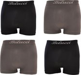 Belucci heren boxershorts 4pack zwart met grijs maat M/L