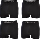 Belucci heren boxershorts set van 4 stuks zwart maat XL/XXL