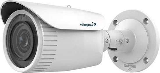 EtiamPro Cilindrische IP-netwerkcamera, bewakingscamera, 2 MP, IR-leds, nachtzicht 30 m, gemotoriseerde varifocale lens, WDR-technologie, PoE-functie, app Guarding Vision, voor binnen en buiten, wit van EtiamPro — afbeelding 3
