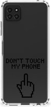 Smartphonehoesje Geschikt voor Samsung Galaxy A22 5G Telefoon Hoesje met doorzichtige rand Finger Don't Touch My Phone