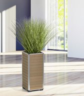 GoodVibes - Plantenbak Houtcomposiet WPC: 27 x 27 x 59 cm, Lichtbruin