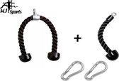MJ Sports Premium Tricep Rope + Single Tricep Rope Set - Triceps Touw  - Enkel en Dubbel Hoofd - Press Down - Pulley Accessoires - Kabelmachine - Fitness