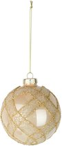 Prince - Kerstbal - Pearl Beige -D8cm - Glas - (set van 6)